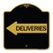 Signmission Designer Series Deliveries W/ Left Arrow, Black & Gold Aluminum Sign, 18" x 18", BG-1818-24363 A-DES-BG-1818-24363 - alternate 1